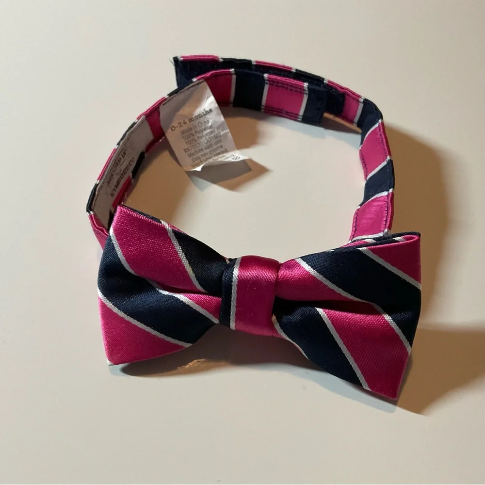 Gymboree Pink and Blue Striped Bow Tie Size 0-24 Months